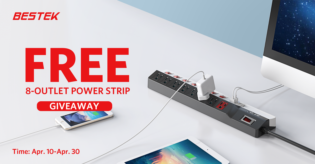 online contests, sweepstakes and giveaways - BESTEK Free 8-Outlet Power Strip Giveaway